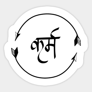 Karma in Hindi Cycle of Life Spirituality Hindu Dharma Sticker